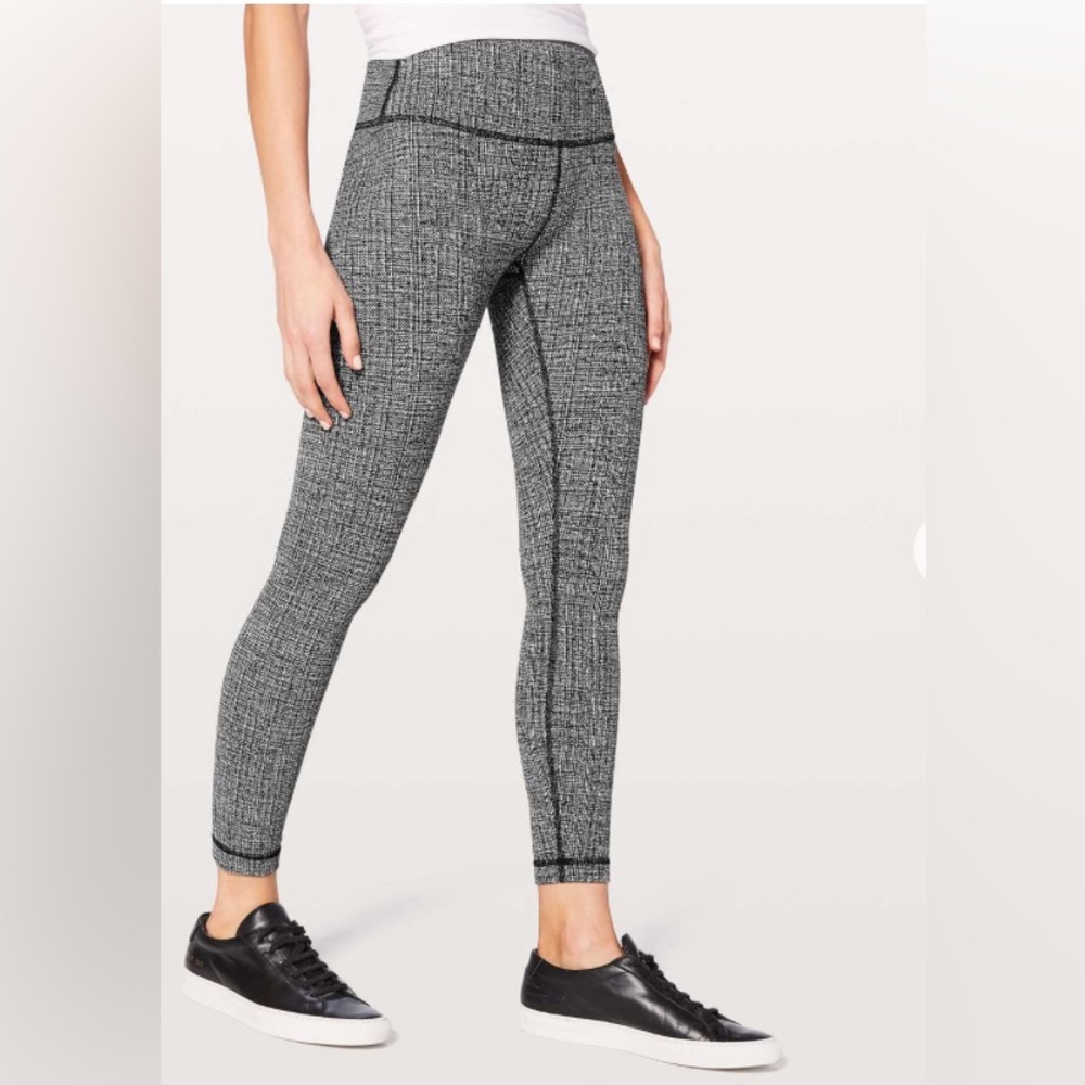Lululemon Wunder Under Hi-Rise Ritual Jacquard Luon Black White NWOT
